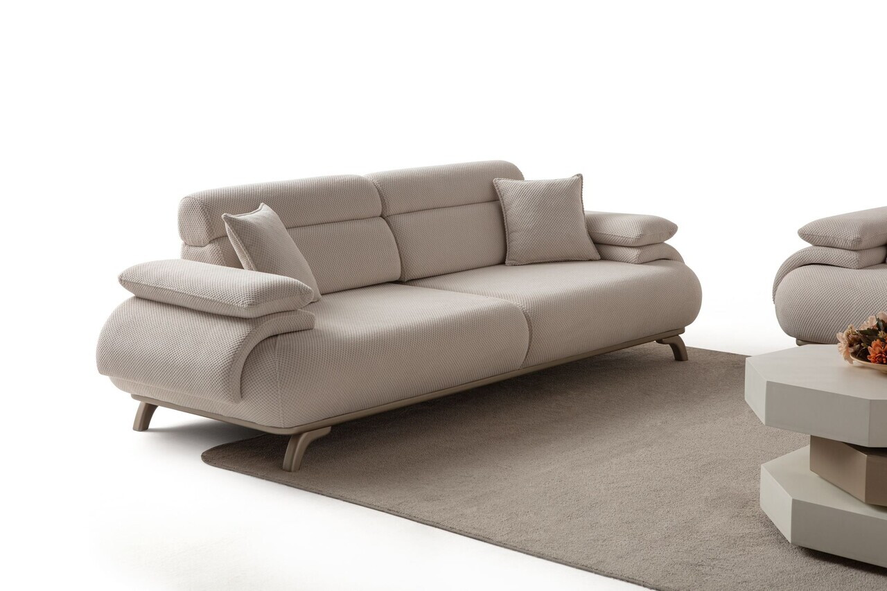 Canapea 3 locuri, Atelier del Sofa, 752EST1135, Lemn de carpen/PAL melaminat, Bej - view 8