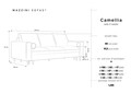 Canapea extensibila, Camellia, Mazzini Sofas, 3 locuri, cu lada de depozitare, 220x100x92 cm, catifea, verde
