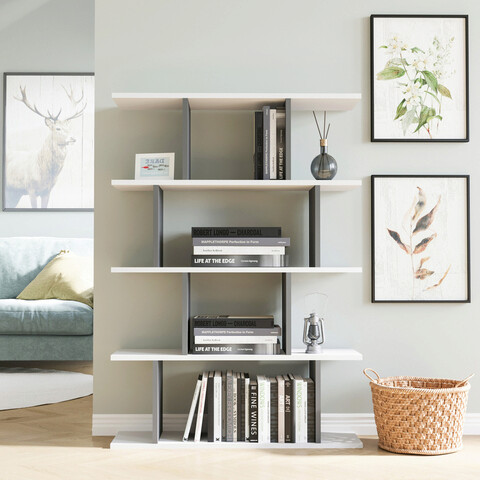 Corp biblioteca, Colman, Harmon, 90x25x127.4 cm, Alb / Antracit Colman