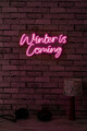 Decoratiune luminoasa LED, Winter is Coming, Benzi flexibile de neon, DC 12 V, Roz
