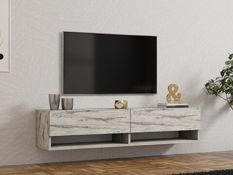 Comoda TV, Asse Home, Arges, 141x31x30 cm, PAL , Travertin