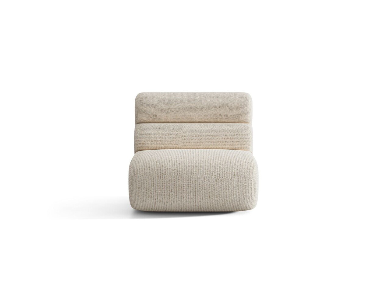 Modul canapea 1 loc fara cotiere, Neo, Micadoni Home, 85x100x83 cm, tesatura Chenille Silencio, bej deschis