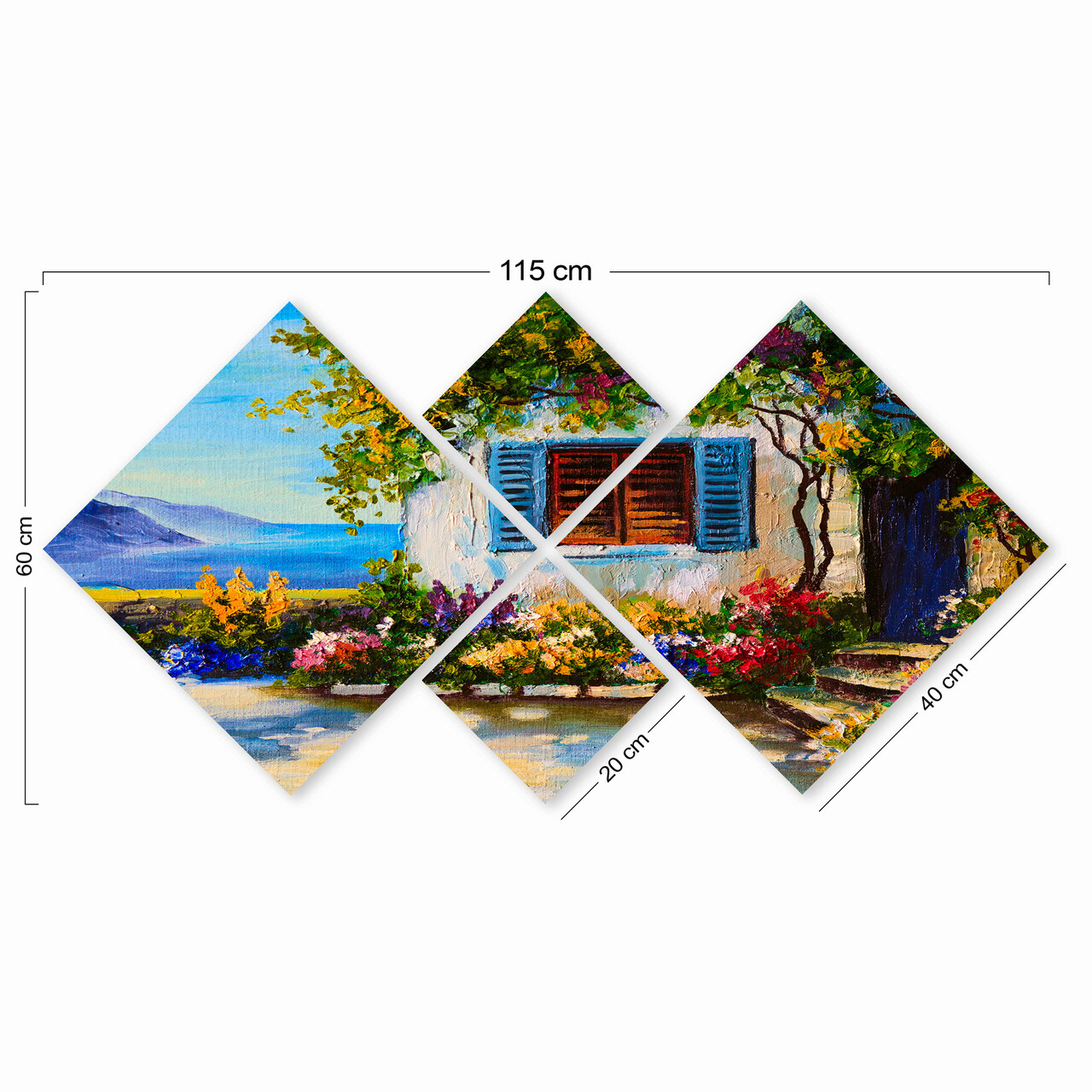 Set 4 tablouri decorative, 4MDF69323317, MDF, Imprimat UV, Multicolor