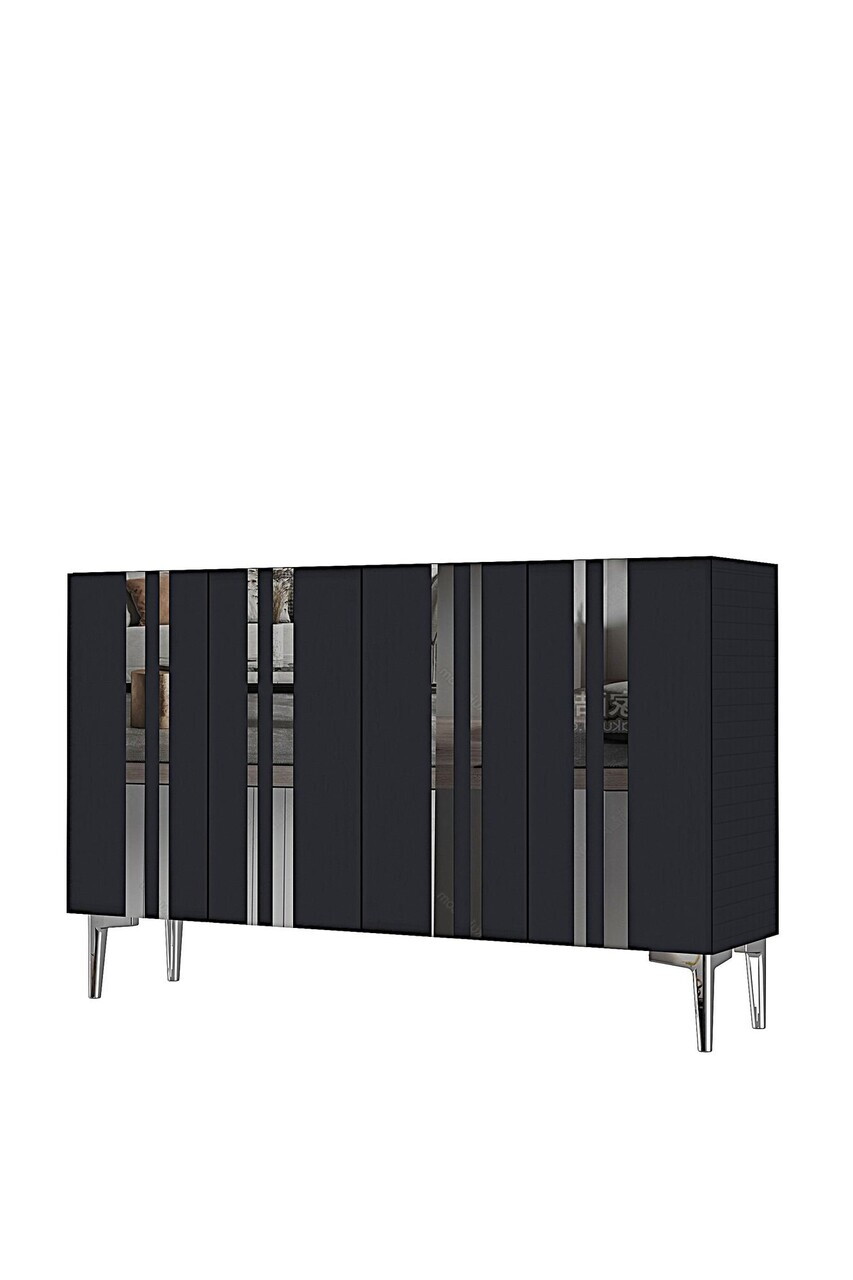 Consola, Hanah Home, Mia 120, 120x75x32 cm, Antracit / Argintiu — imaginea 2