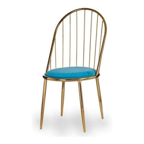 Scaun Golden Quinn, Gift Decor, 48 x 48 x 95.5 cm, fier/poliester, albastru Mobilier si saltele