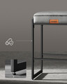 Set 2 scaune de bar, Vasagle, Ekho, 45x38x66 cm, otel/piele ecologica, gri dove