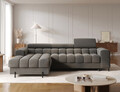 Coltar extensibil dreapta 3 locuri ELTAP, LT-06SO, Felro, 285x181x93 cm, lemn/poliester, gri inchis