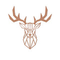 Decoratiune de perete, Deer2, Metal, Dimensiune: 51 x 51 cm, Cupru