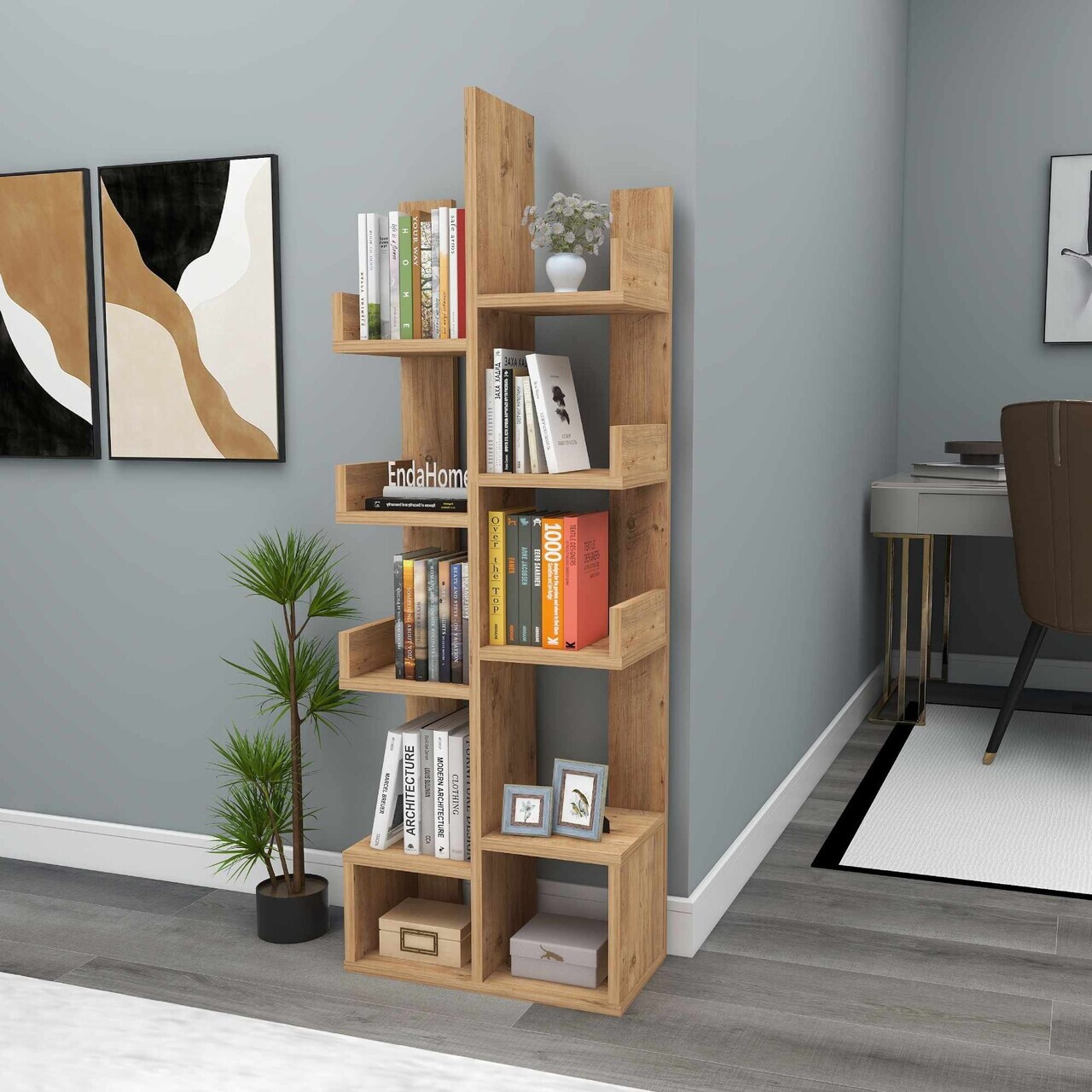 Corp biblioteca, Hanah Home, Pamfilya, 53x132x21.6 cm, Maro — imaginea 2