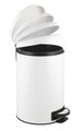 Cos de gunoi, Wenko, Leman Easy Close, 25 x 32 x 38 cm, 12 L, inox/polipropilena, alb/negru