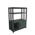 Corp biblioteca, Zena Home, Letos, 60x80x29.6 cm, PAL, Verde/Negru