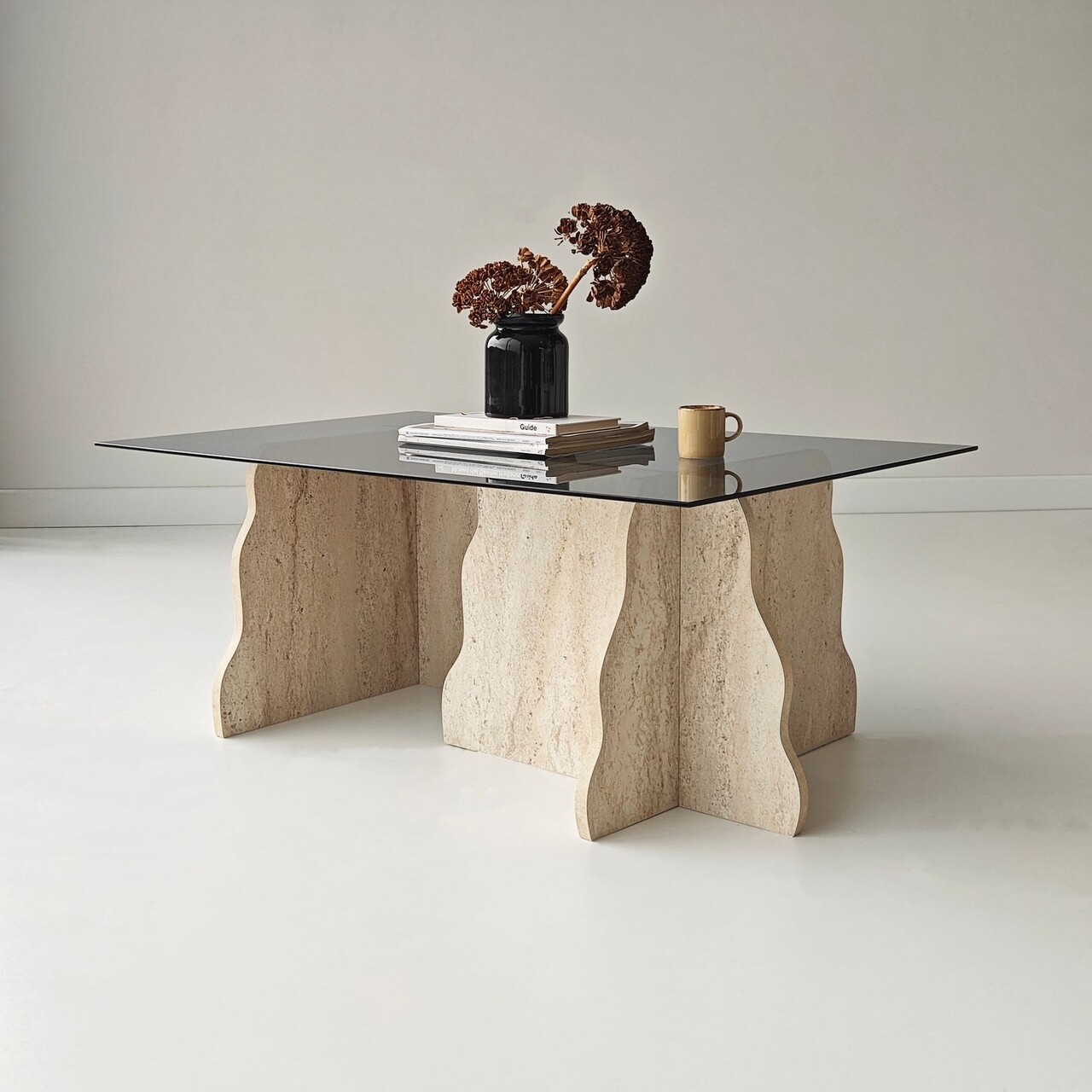 Masuta de cafea, Hanah Home, Canyon, 105x40x65 cm, Travertin / Fumure - view 2