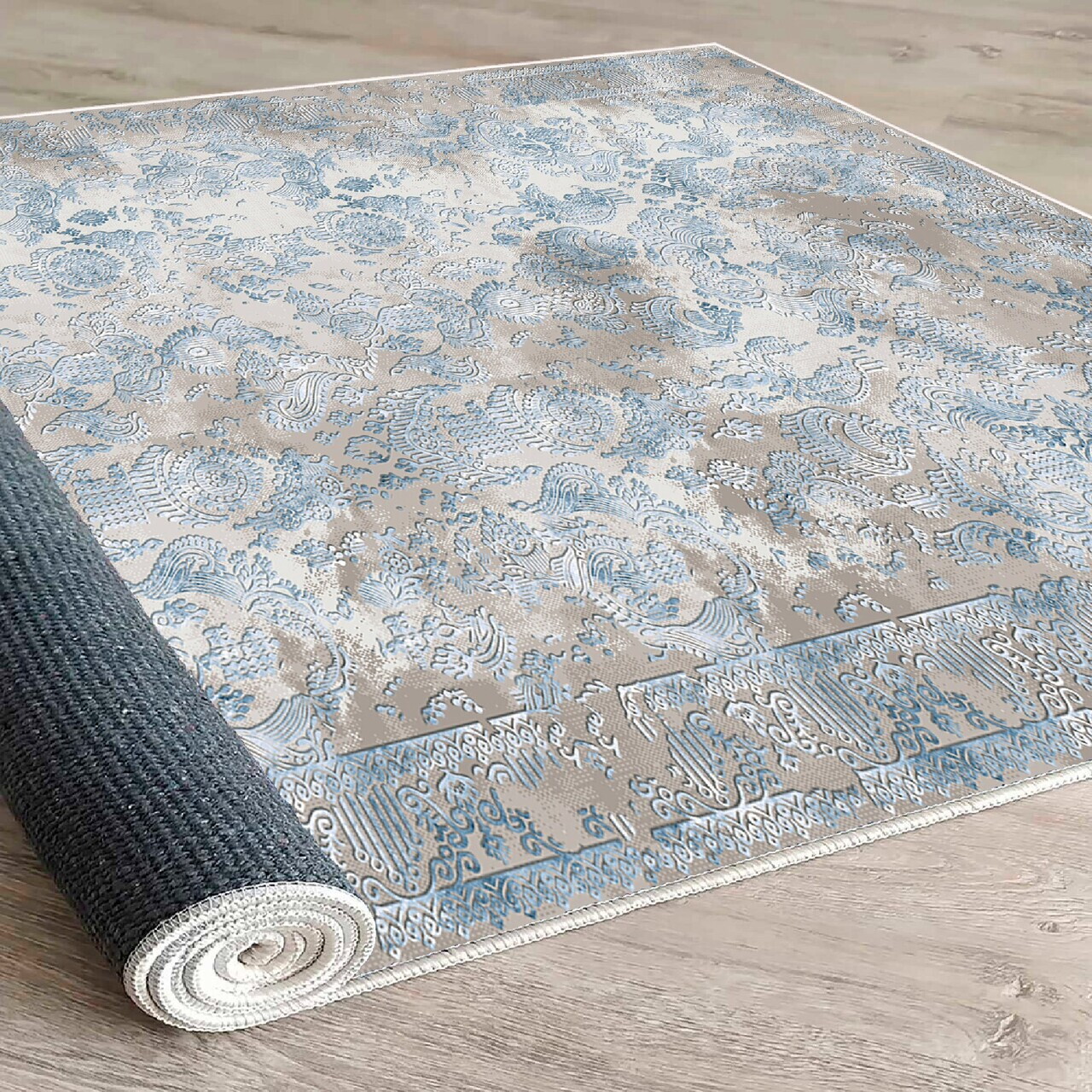Covor, Eexfab797, 180x180 cm, Albastru gri — imaginea 3