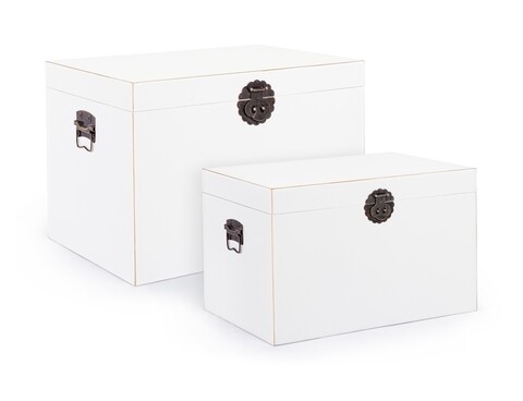 Set 2 cufere pechino, bizzotto, 60 x 40 x h42 cm, mdf, alb