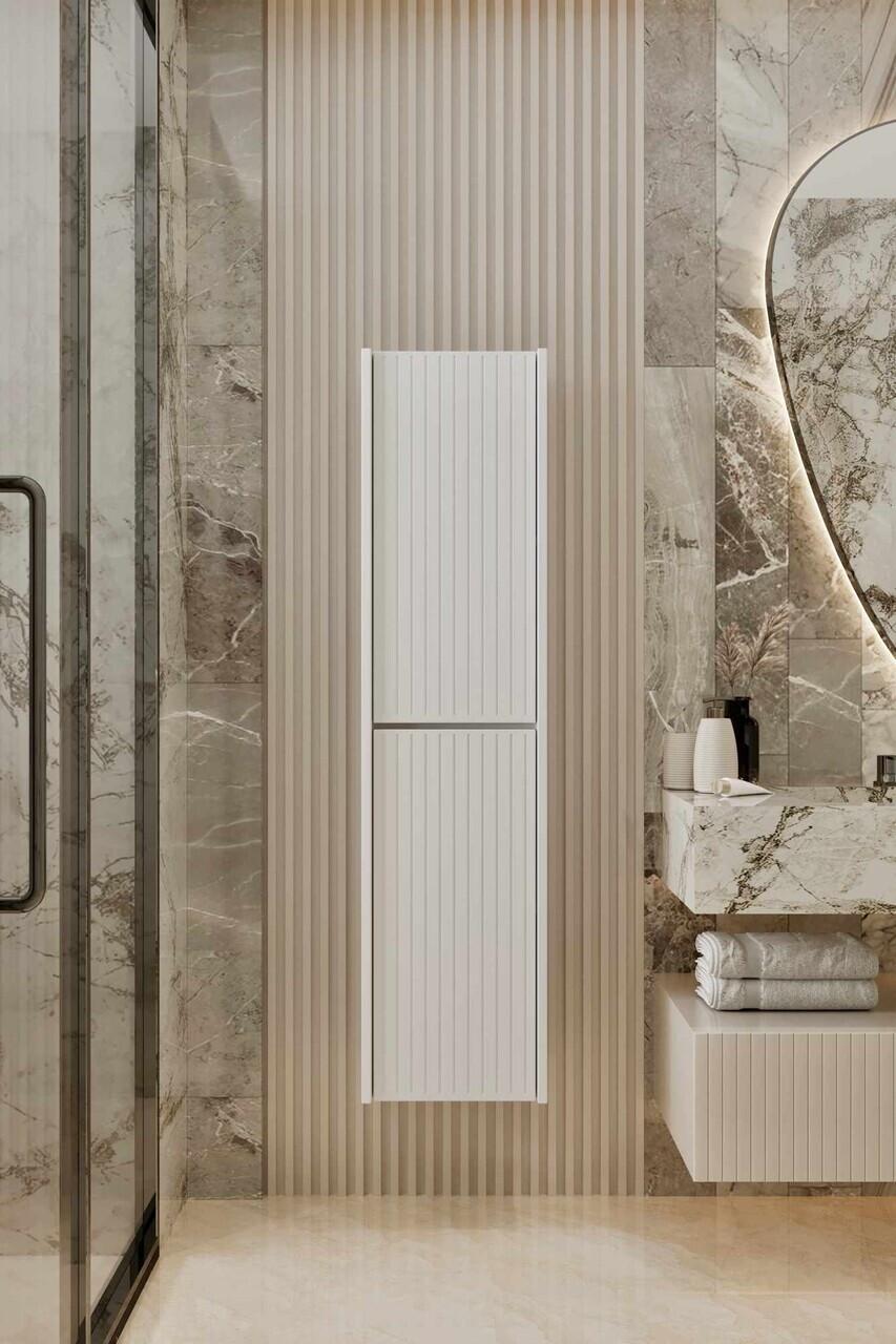 Dulap de baie, Hanah Home, Capella, 34x138x32 cm, MDF, Alb - view 2