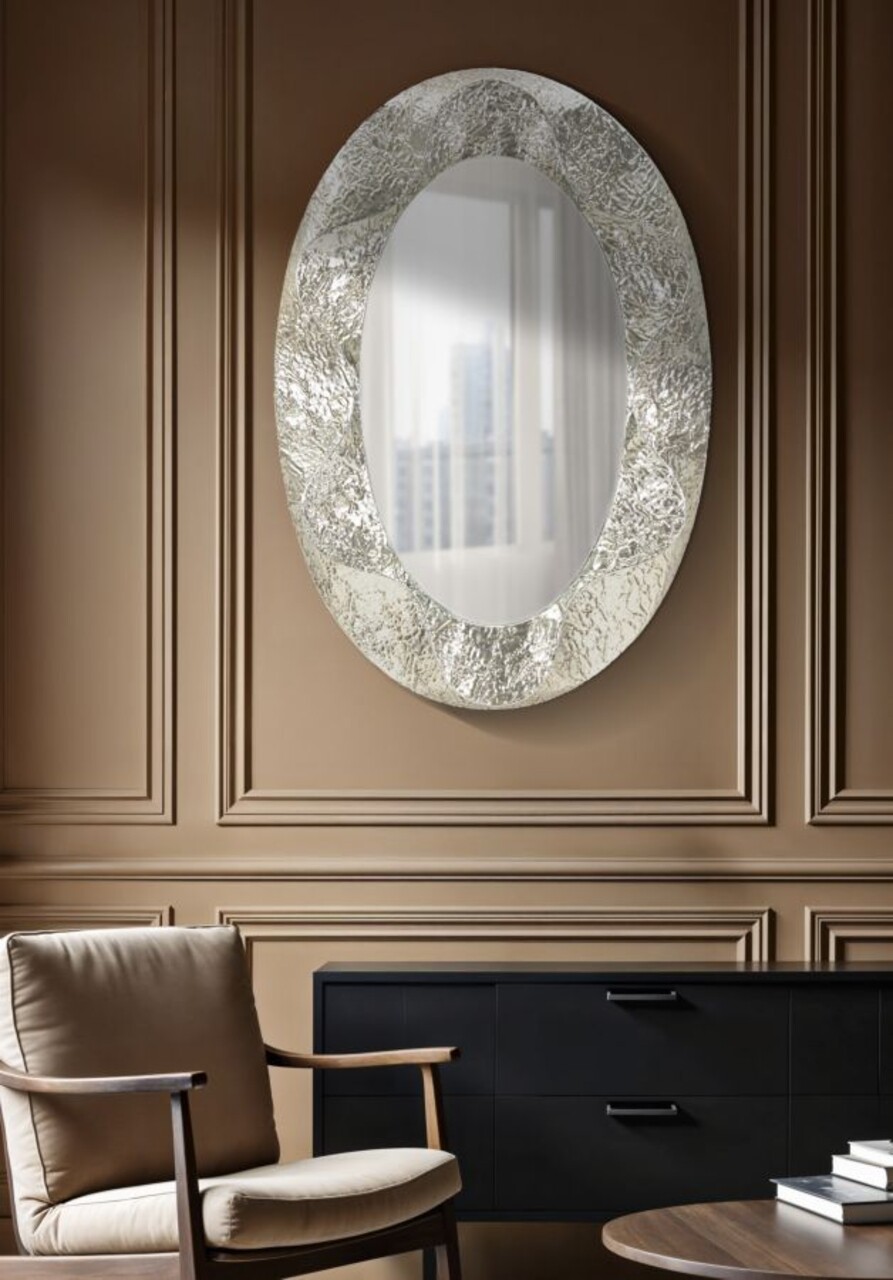 Oglinda de perete Argelux Oval, Mauro Ferretti, 87.5x128 cm, fier/MDF, argintiu - 2 | YEO