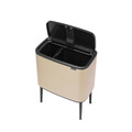 Cos de gunoi cu soft touch, Brabantia, Bo Touch Metallic, 11+23 L, 31.2x54x68 cm, otel, auriu