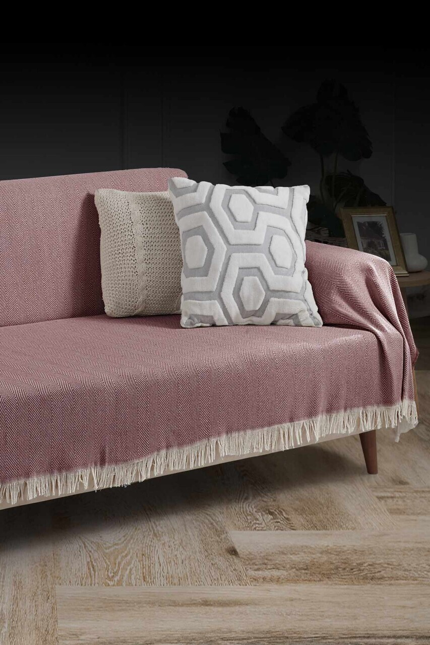 Cuvertura de pat, L'essentiel Maison, 3M Baglamasiz, Bumbac, Rosu claret — imaginea 3