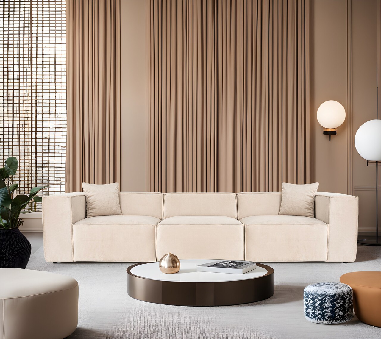 Canapea 3 locuri, Atelier del Sofa, 560ARE1938, Crem - imagine 2