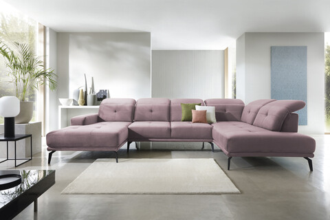 Coltar dreapta 6 locuri ELTAP, RT-24LO, Bretan, 350x205x107 cm, lemn/poliester, roz
