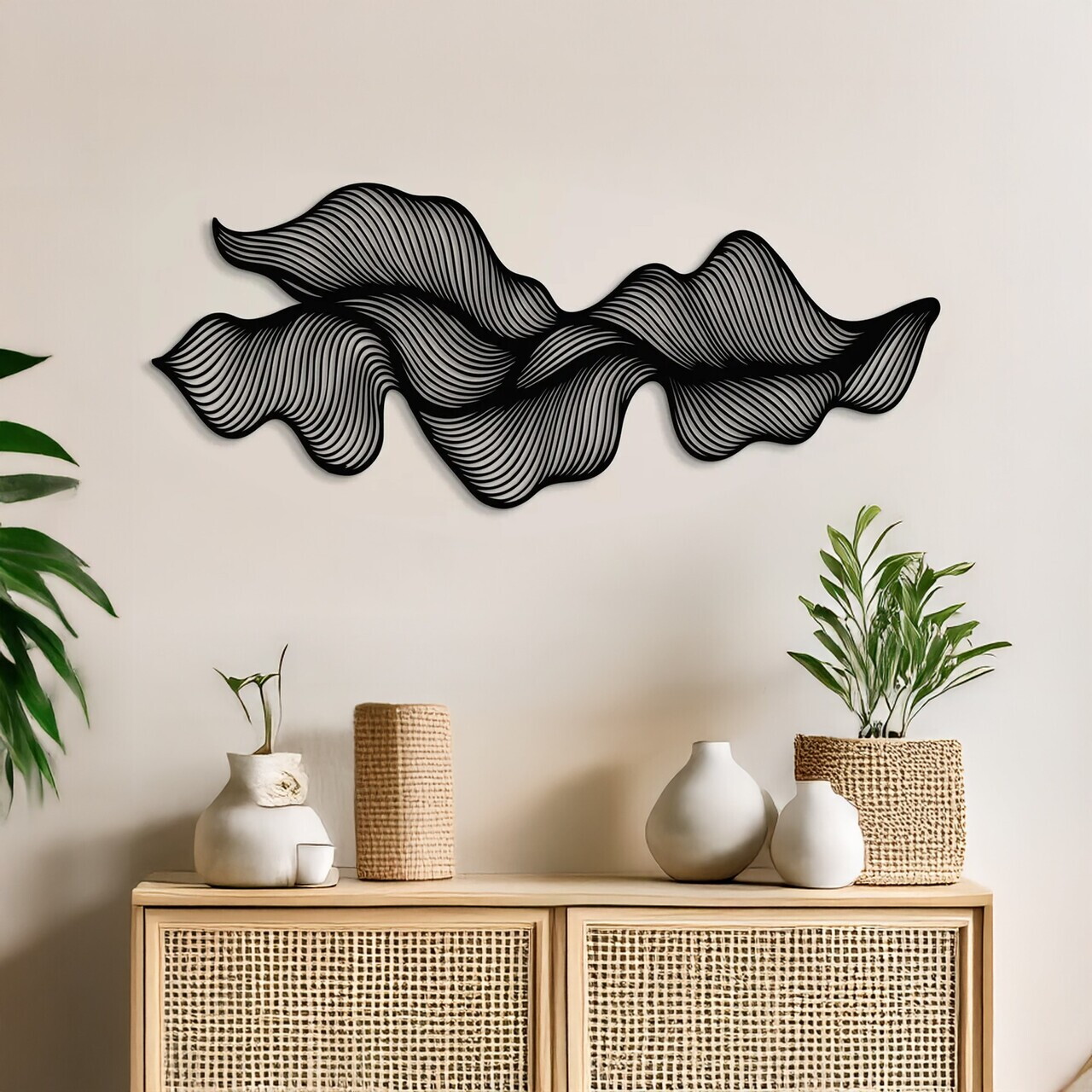 Decoratiune de perete, DCV-1003-MT, Dimensiune: 50 x 20 cm, Negru