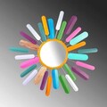 Decoratiune de perete, Mirror Sun, Metal, Dimensiune: 75 x 75 cm, Multicolor