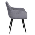Scaun Satori Faso, Homla, 59x57x84 cm, MDF/metal/catifea din poliester, gri