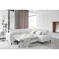 Coltar extensibil dreapta 4 locuri ELTAP, RT-01SAV, Noble, 255x201x100 cm, lemn/poliester, alb
