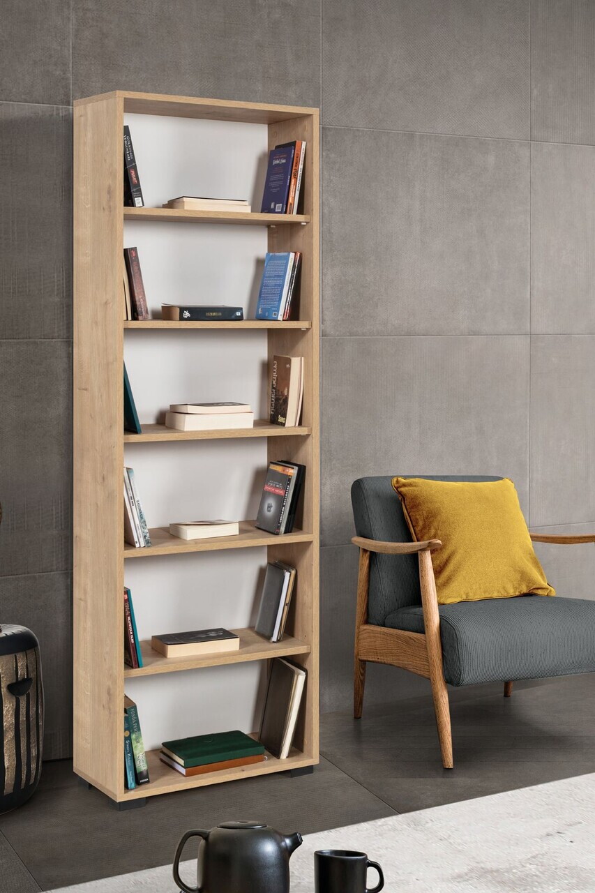 Corp biblioteca, Hanah Home, Evm 8122, 60x187x30 cm, PAL, Maro — imaginea 3