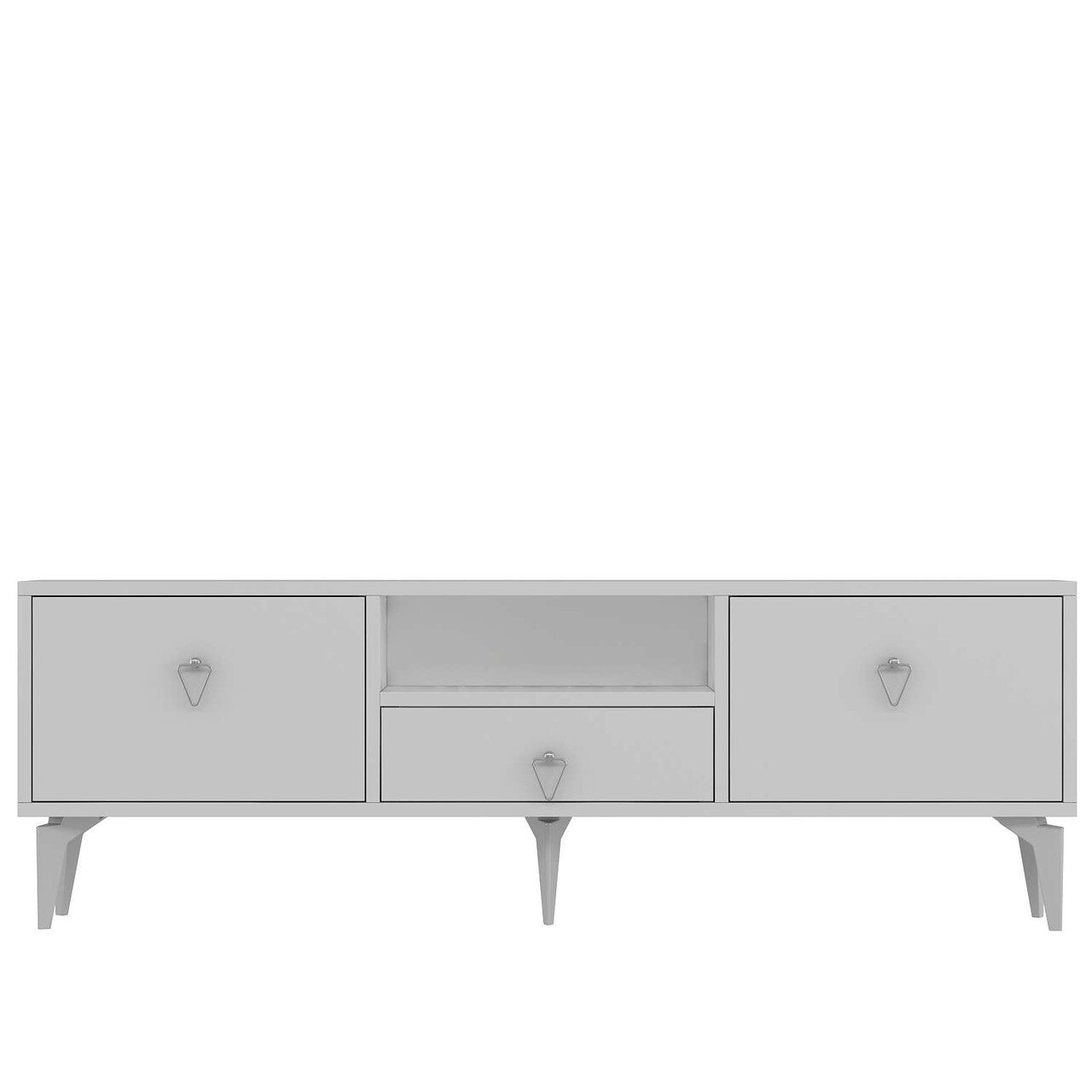 Comoda TV, Hanah Home, 1302-DROP-1, 140x49x30 cm, PAL , Alb / Argintiu - view 3