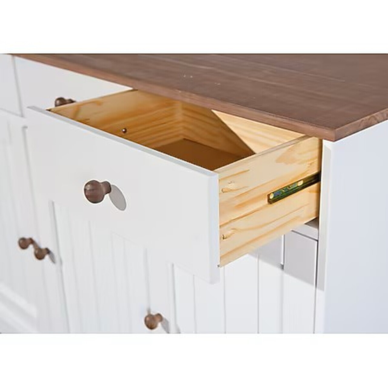 Comoda Westerland 4.2 , Inter Link, 131x45x86 cm, lemn, alb/maro sepia — imaginea 6