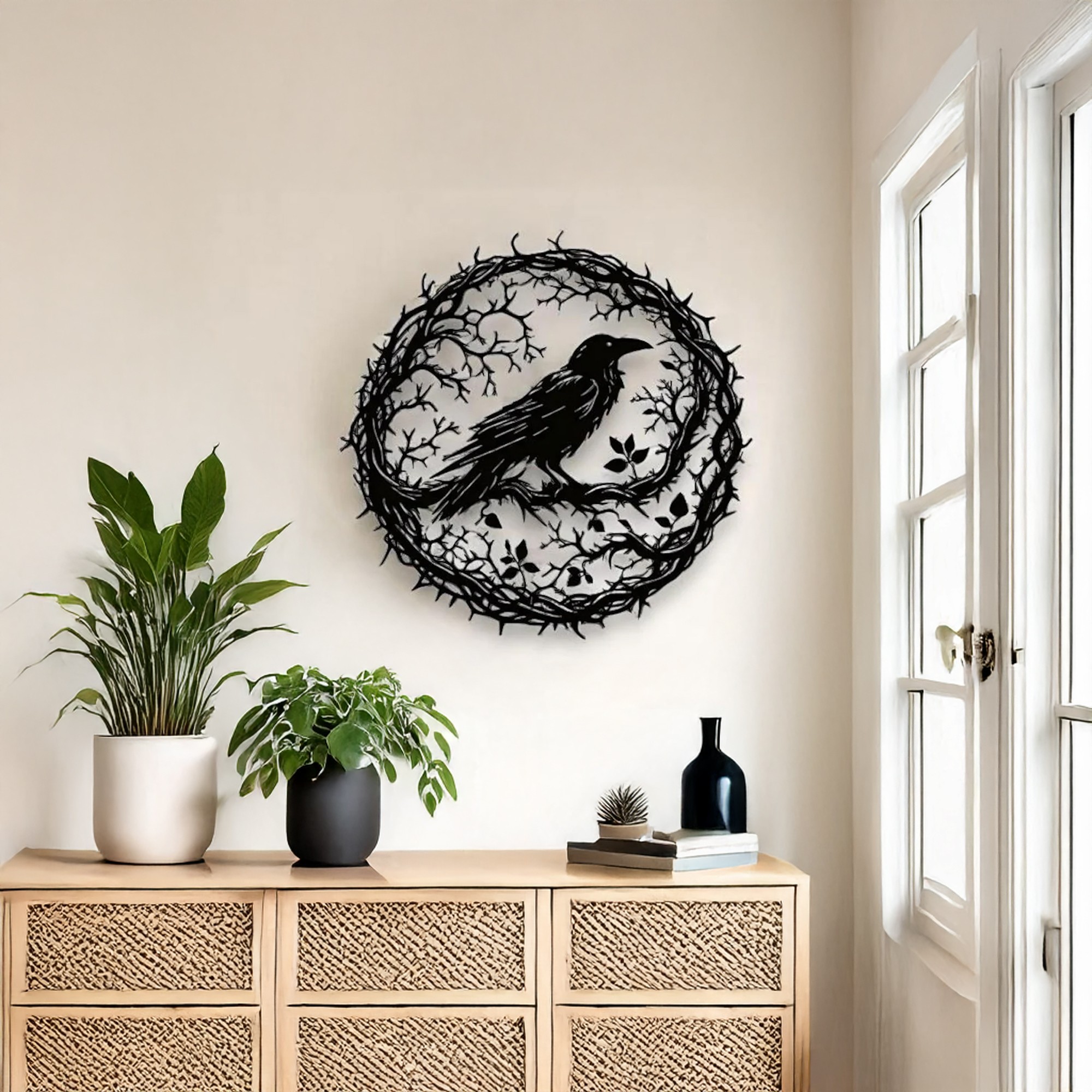 Decoratiune de perete, DCV-1021-MT, Dimensiune: 50 x 50 cm, Negru