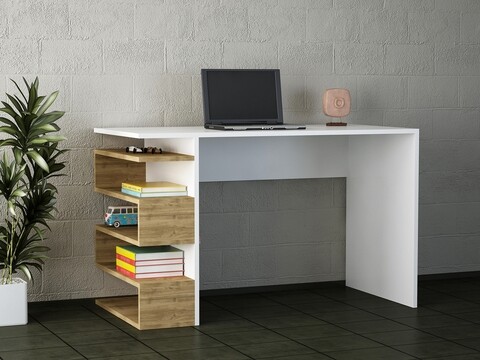 Birou Snake, Woody Fashion, 120x60x75 cm, alb/maro 120x60x75