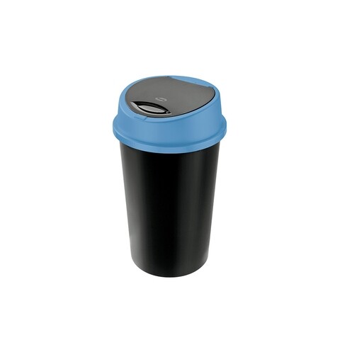 Cos de gunoi Bingo cu capac push, colectare selectiva, plastic, 45 L, albastru