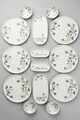 Set de mic dejun, Hermia, 208PEK1124, Portelan, Platou cu măsline: 25 cm (2 bucăți), Alb/Verde