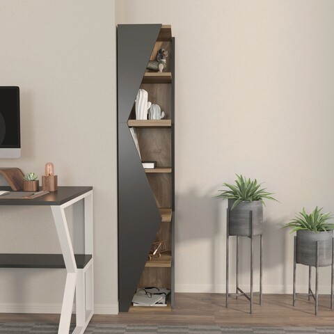 Corp biblioteca, zena home, arrow, 31.8x165x31.8 cm, pal, nuc negru