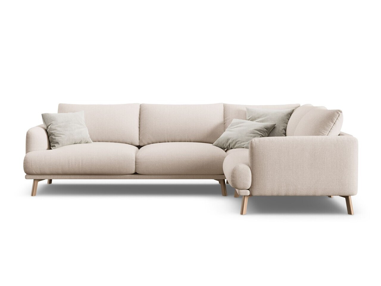 Coltar dreapta 4 locuri, Naomi, Micadoni Home, 280x195x75 cm, tesatura structurata, bej