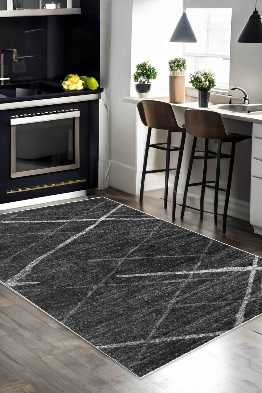 Covor, CLR-5080-61, 100x250 cm, Poliester, Antracit