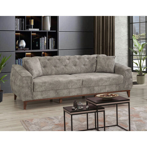 Canapea extensibila cu 3 locuri, unique design, 867unq1526, lemn de carpen, gri