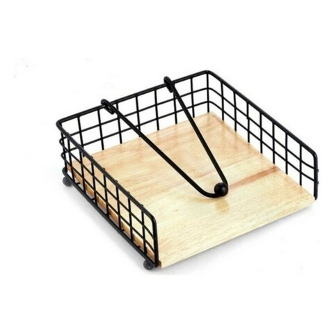 Suport pentru servetele rustic, confortime, 19x19x7 cm, metal, negru