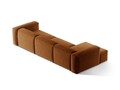 Coltar stanga 4 locuri, Bergamo, Cosmopolitan Design, 344x152x70 cm, tesatura structurata, gri maro