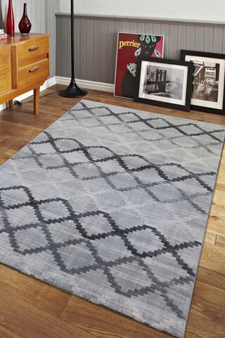 Covor de hol, Halley 4477B, 80x150 cm, Polipropilena, Gri