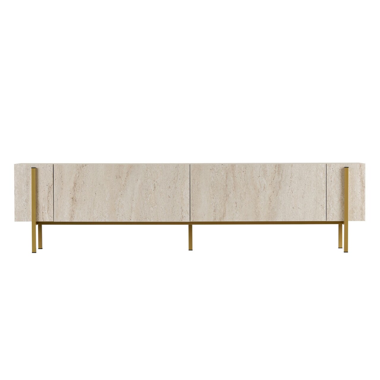 Comoda TV, Hanah Home, Nexus, 180x30x45 cm, Travertin / Auriu - imagine 8