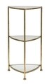 Masuta inalta, Triangle, Mauro Ferretti, 41.5x40x80.5 cm, fier/sticla, auriu