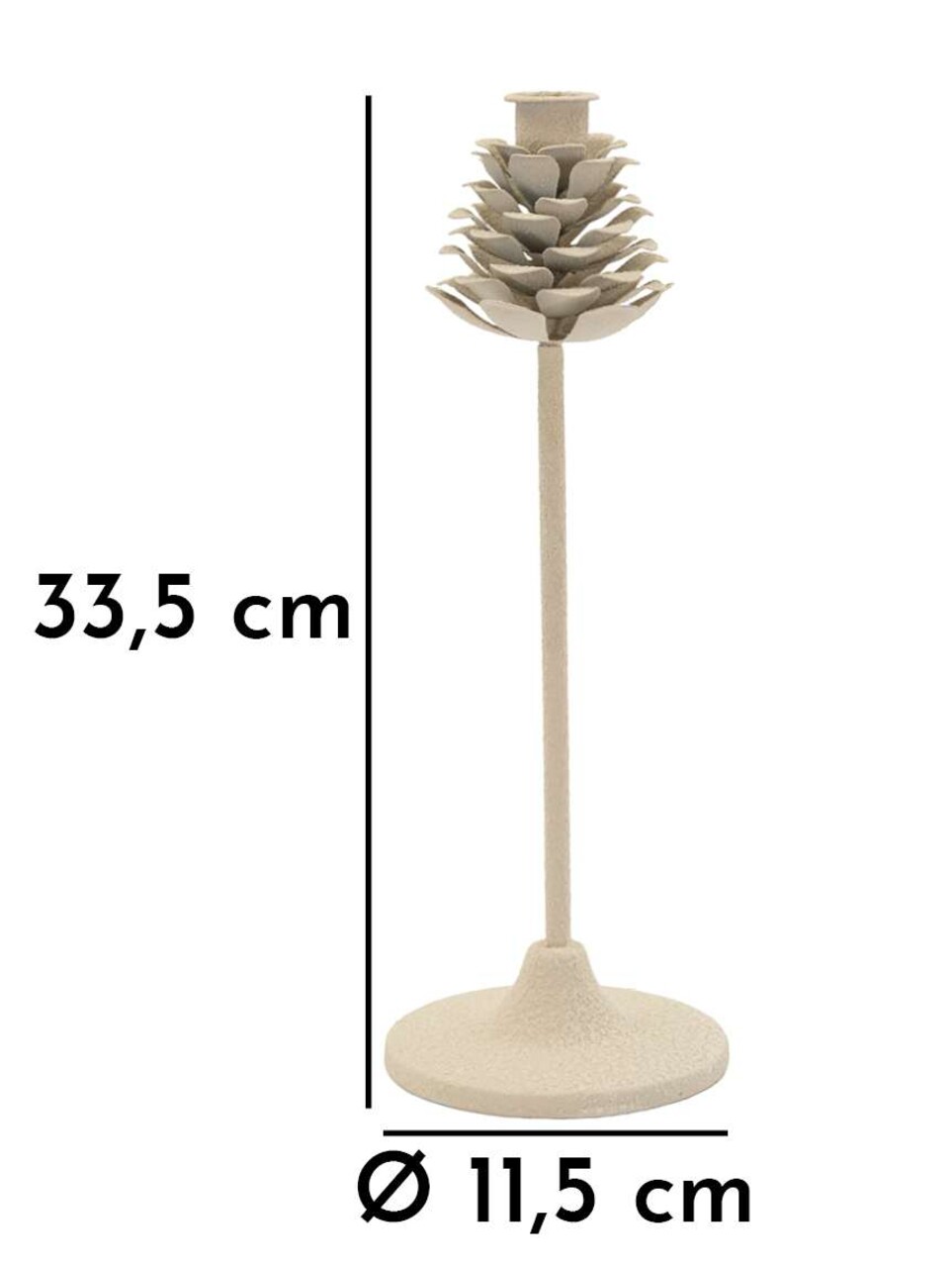 Suport lumanare Dune Pigna, Mauro Ferretti, 11.5x11.5x33.5 cm, fier, crem - 2 | YEO