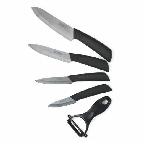 Set cutite 5 piese, Cook in Style, Heinner Home, ceramica/plastic, negru BUCATARIE