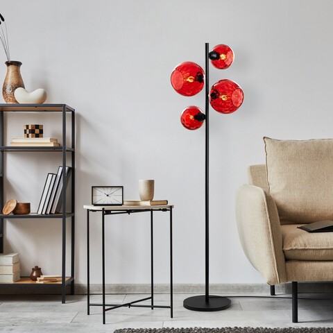 Lampadar, L'essentiel Maison, 521SHN3652, Roșu/Negru