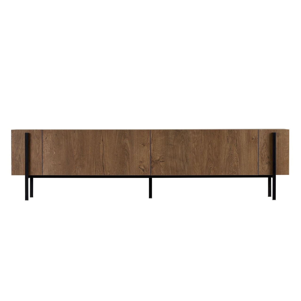 Comoda TV, Hanah Home, Nexus, 180x30x45 cm, Stejar Caucazian / Negru - imagine 8