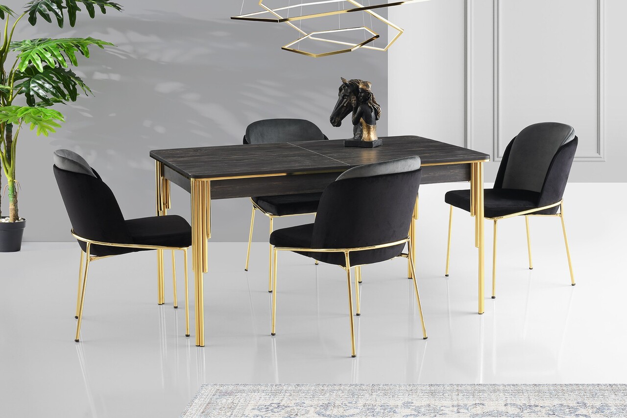 Masa extensibila, Hanah Home, Damla, Negru - imagine 2