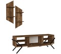 Mobilier pentru living Prego, Tera Home, 3 piese, 140x34.8x49.2 cm, maro
